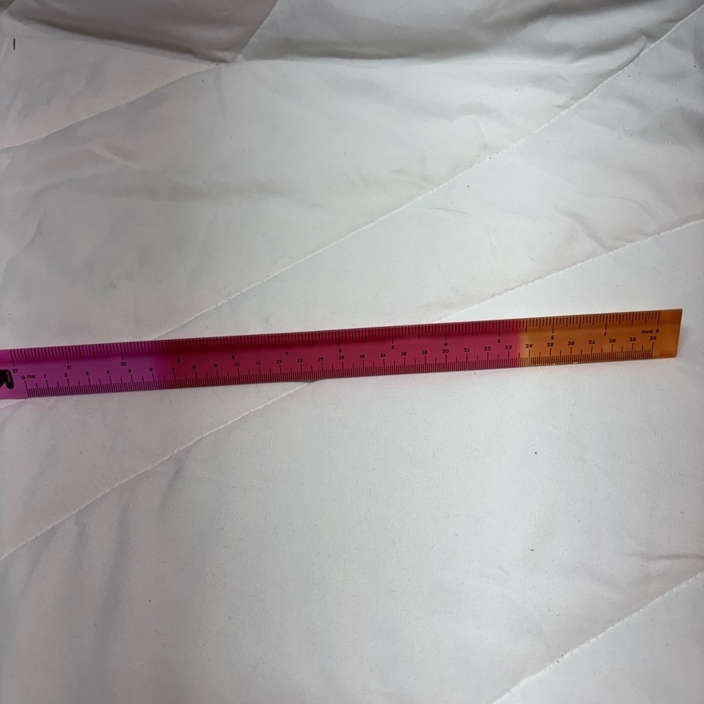New Fun Up & up 13” Acrylic Ruler Pink Red and Orange